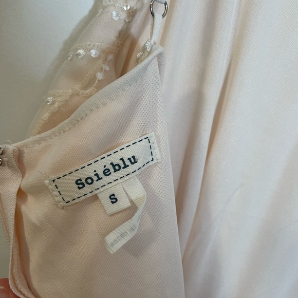 NWT Soieblu Stunning Champaign Blush Sequin Maxi Dress Sz Small Formal Occasion - Picture 2 of 16